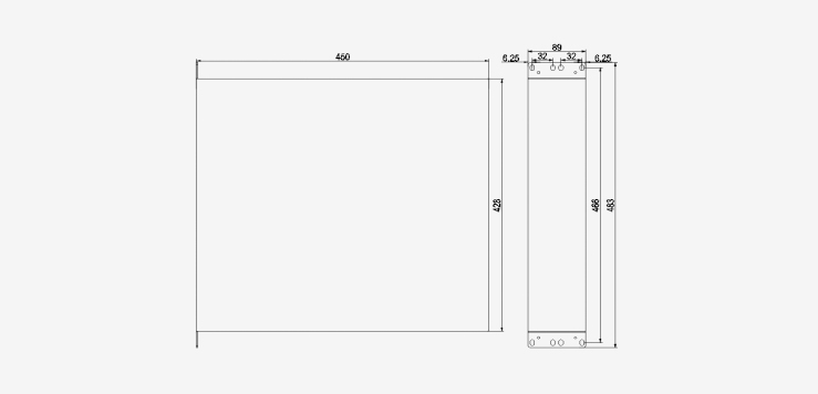 19”标准上架2U工控机箱尺寸图